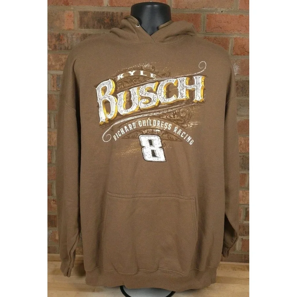 Kyle Busch NASCAR Racing RCR 2025 Rebel Bourbon Brown Mens 2XL Hoodie